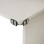 euroconnector montage voorbeeld - bekleding bevestigen aan tafel, kast, plank of frame